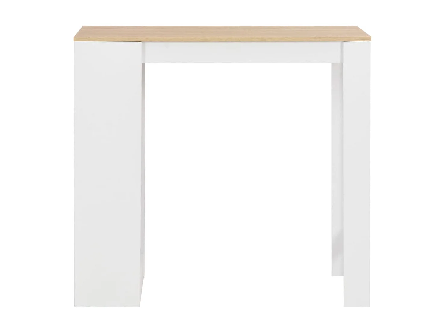 Table de bar avec étagère Blanc 110x50x103 cm
