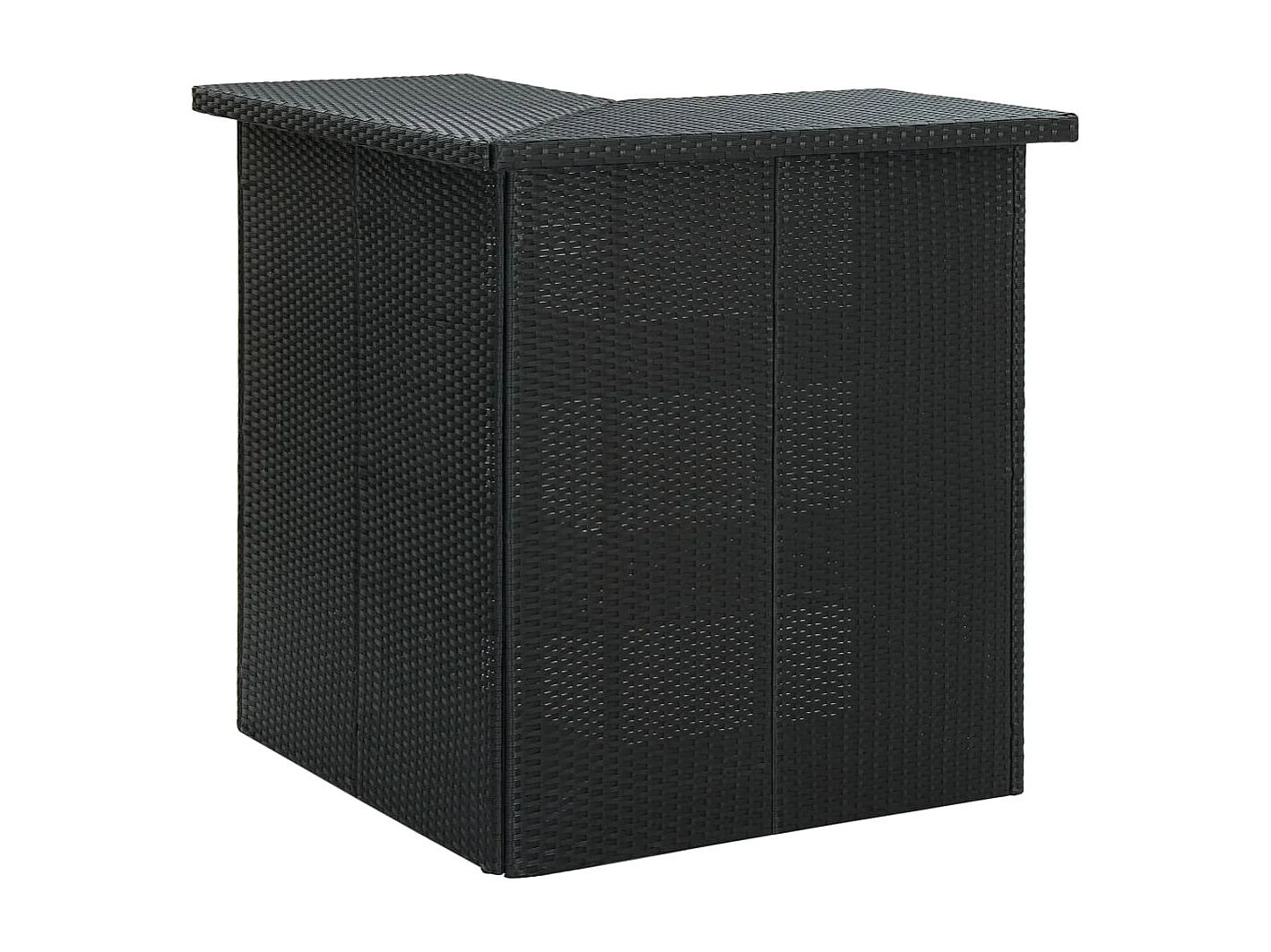 Tavolo da Bar ad Angolo Nero 100x50x105 cm in Polyrattan