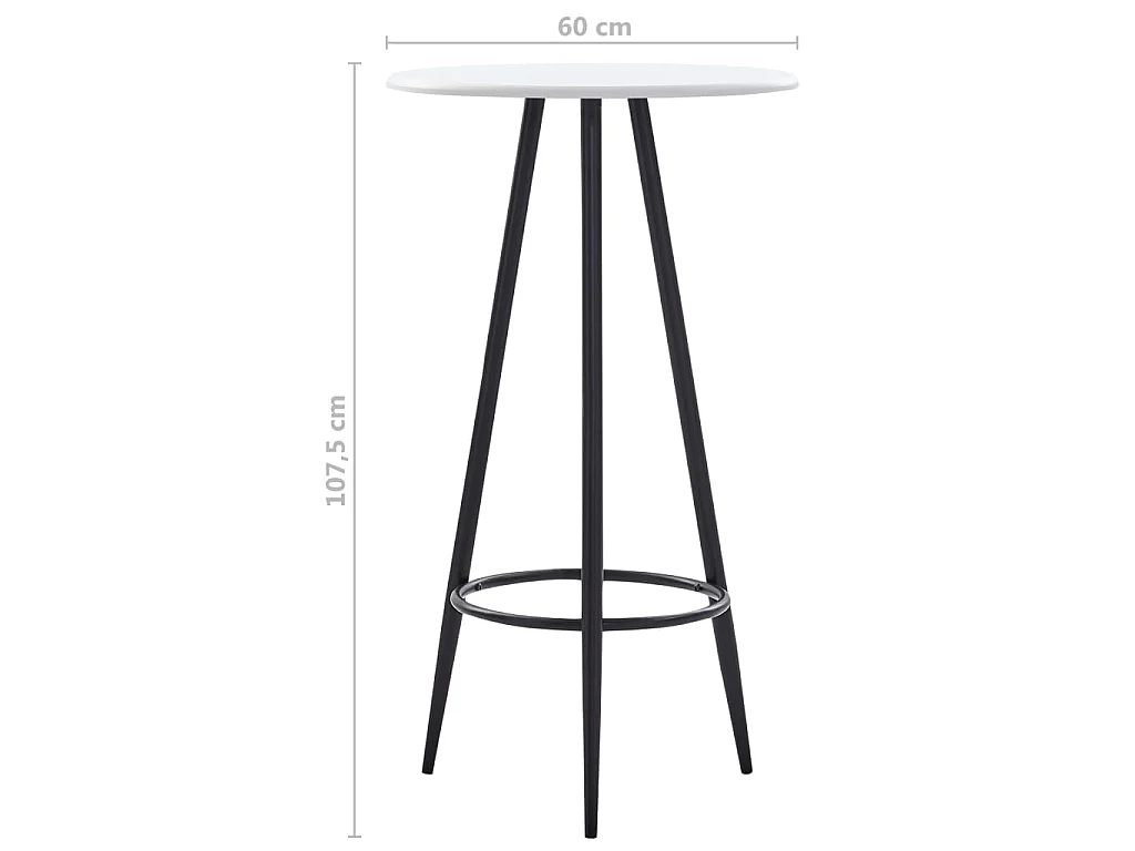 Table de bar Blanc 60 x 107,5 cm MDF