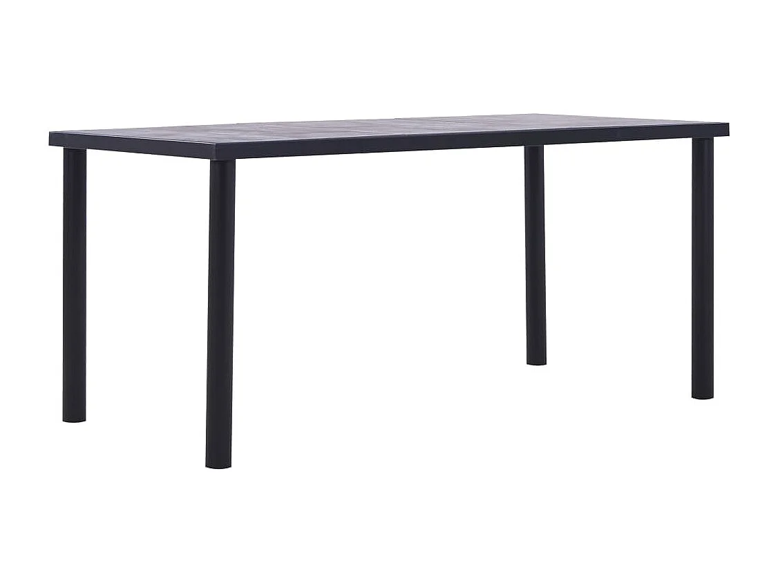 Eettafel 160x80x75 cm MDF zwart en betongrijs