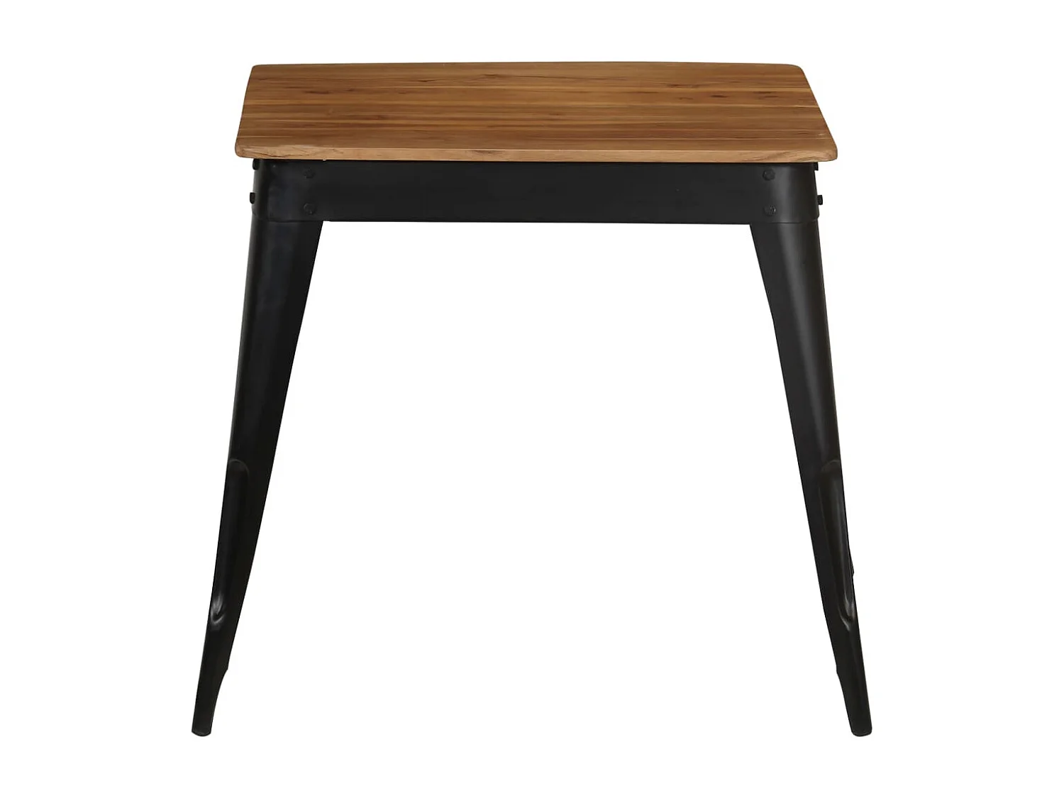 Table à manger Bois d'acacia massif et acier 75x75x76 cm