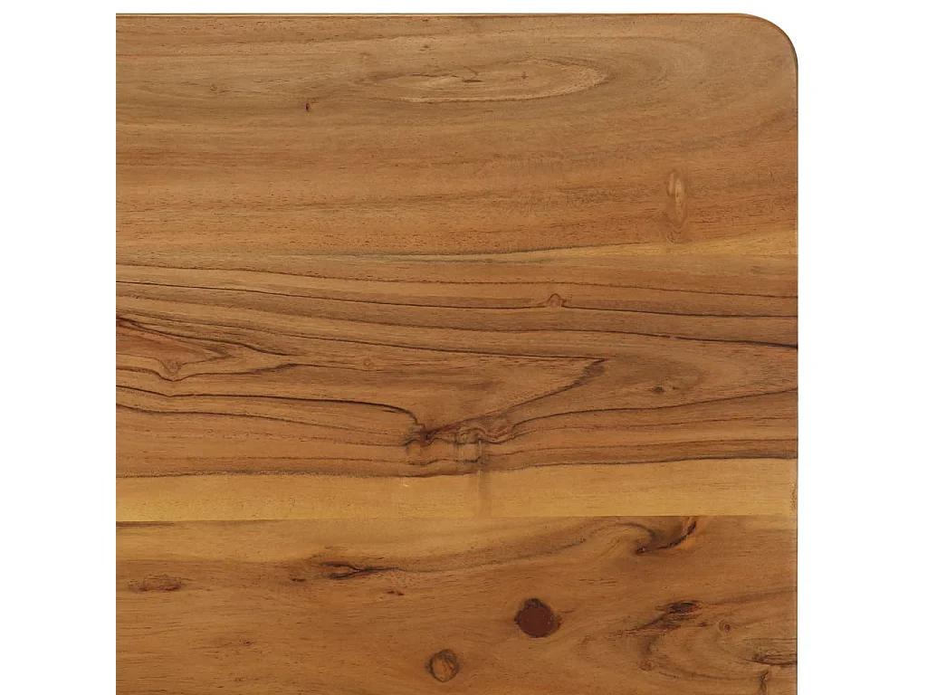 Table à manger Bois d'acacia massif et acier 75x75x76 cm