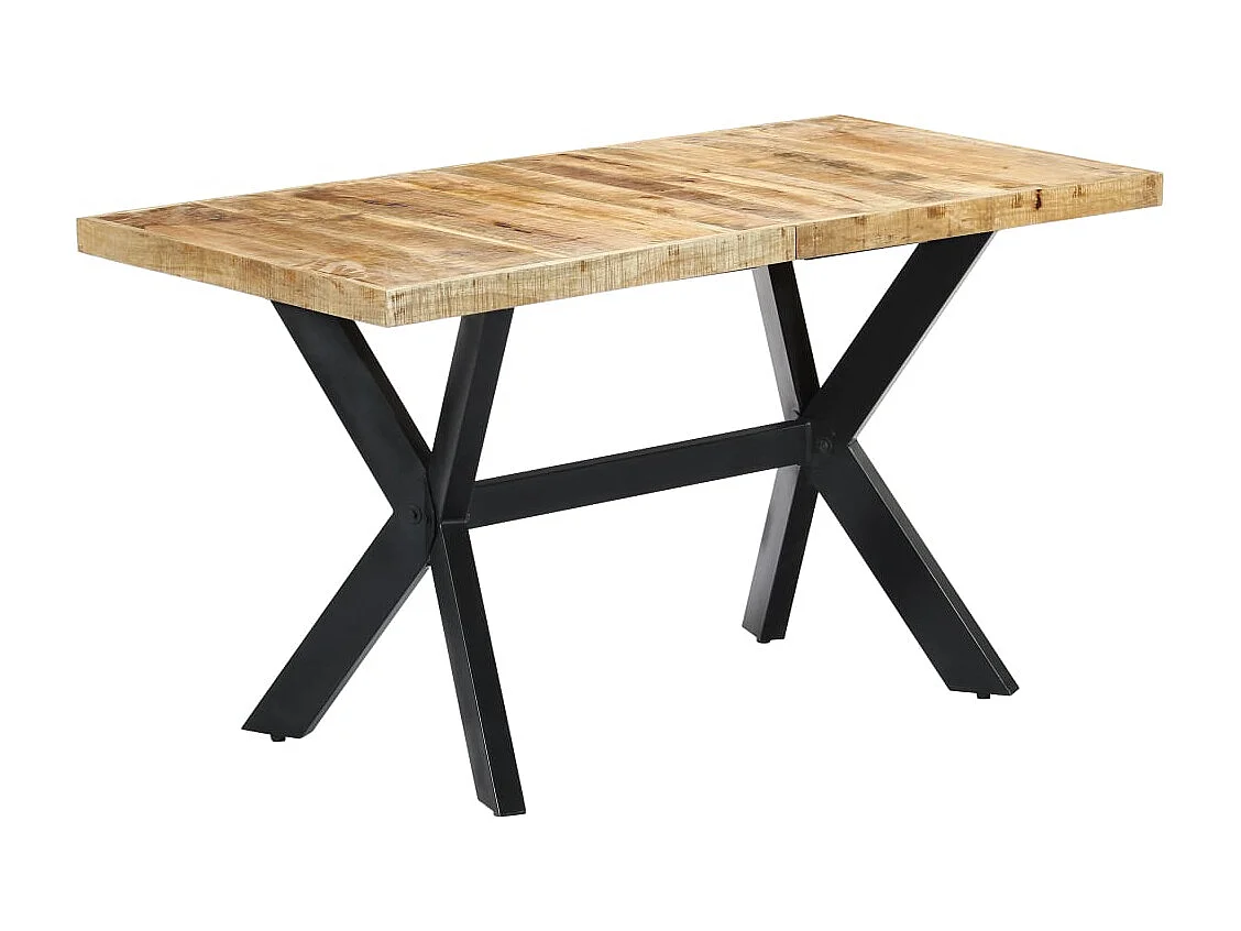 Mesa de comedor madera maciza de mango rugosa 140x70x75 cm
