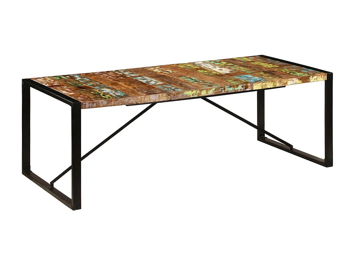 Mesa de jantar madeira recuperada maciça 220x100x75 cm
