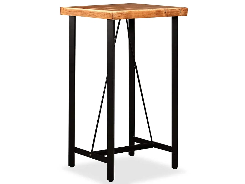 Tavolino da Bar in Legno Massello di Acacia 60x60x107 cm