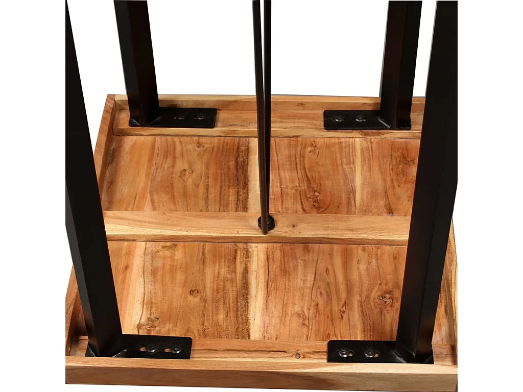 Tavolino da Bar in Legno Massello di Acacia 60x60x107 cm