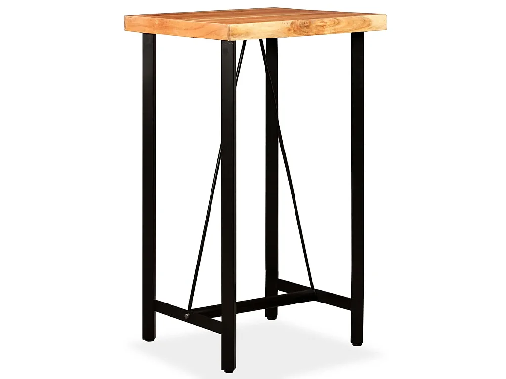 Tavolino da Bar in Legno Massello di Acacia 60x60x107 cm