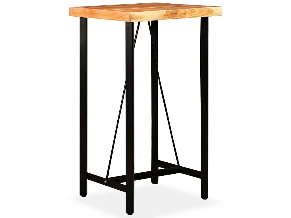 Tavolino da Bar in Legno Massello di Acacia 60x60x107 cm