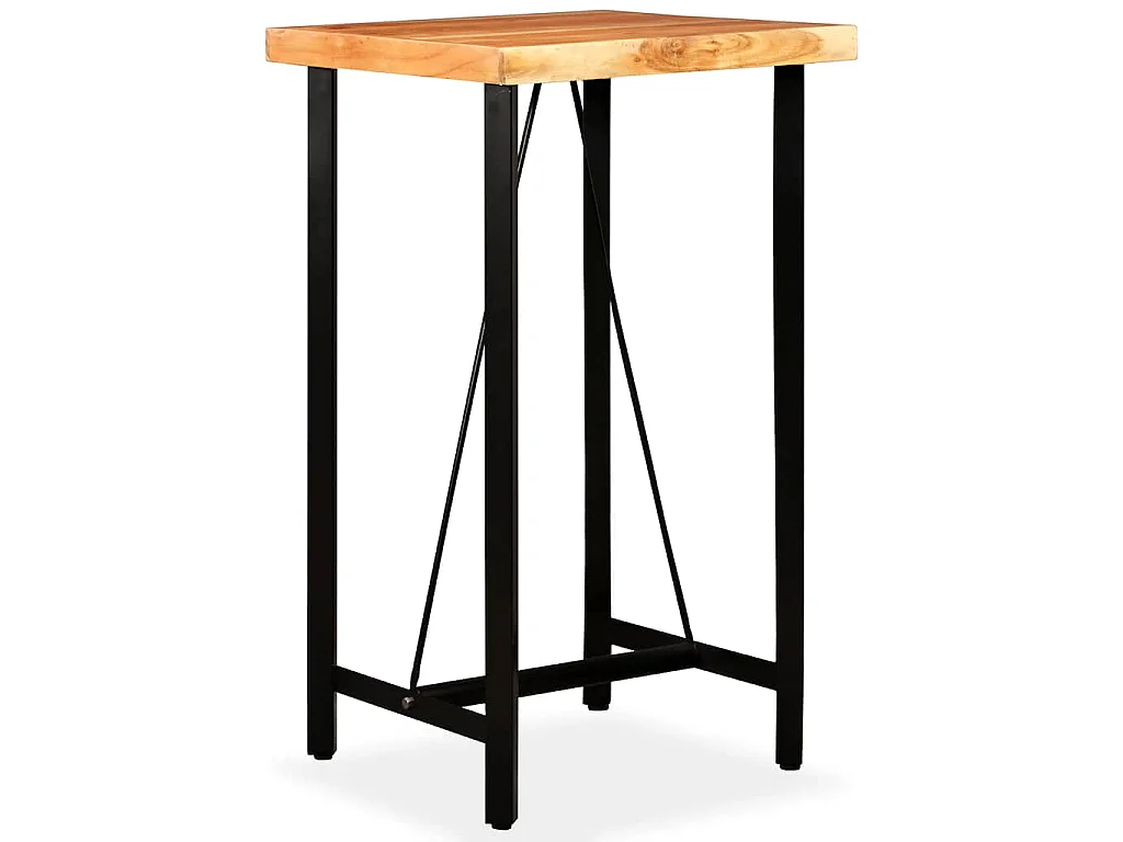 Tavolino da Bar in Legno Massello di Acacia 60x60x107 cm