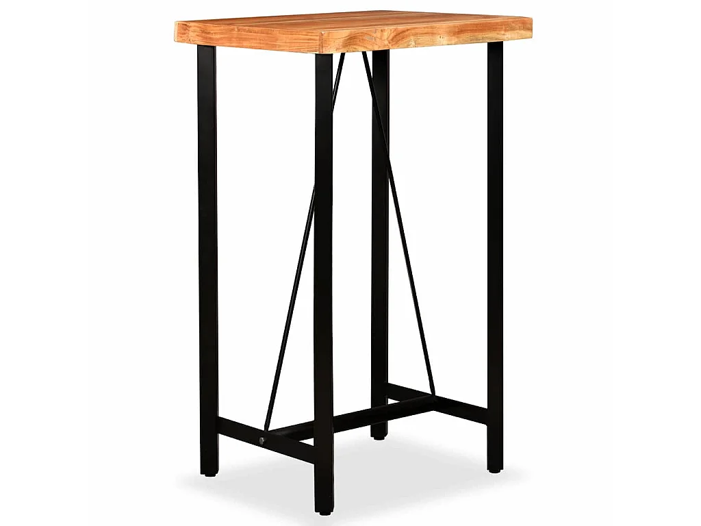 Tavolino da Bar in Legno Massello di Acacia 60x60x107 cm