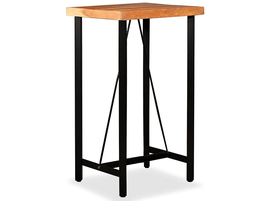 Tavolino da Bar in Legno Massello di Acacia 60x60x107 cm