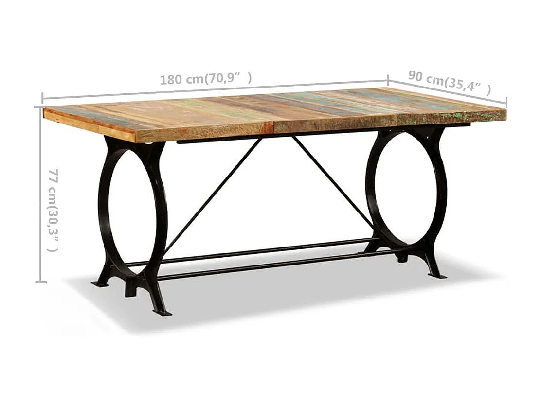 Eettafel 180 cm massief gerecycled hout