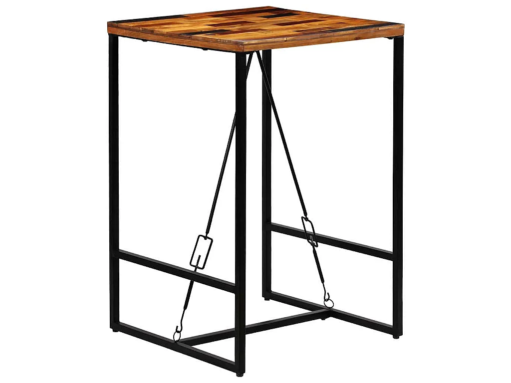 Mesa de bar em madeira recuperada maciça 70x70x106 cm