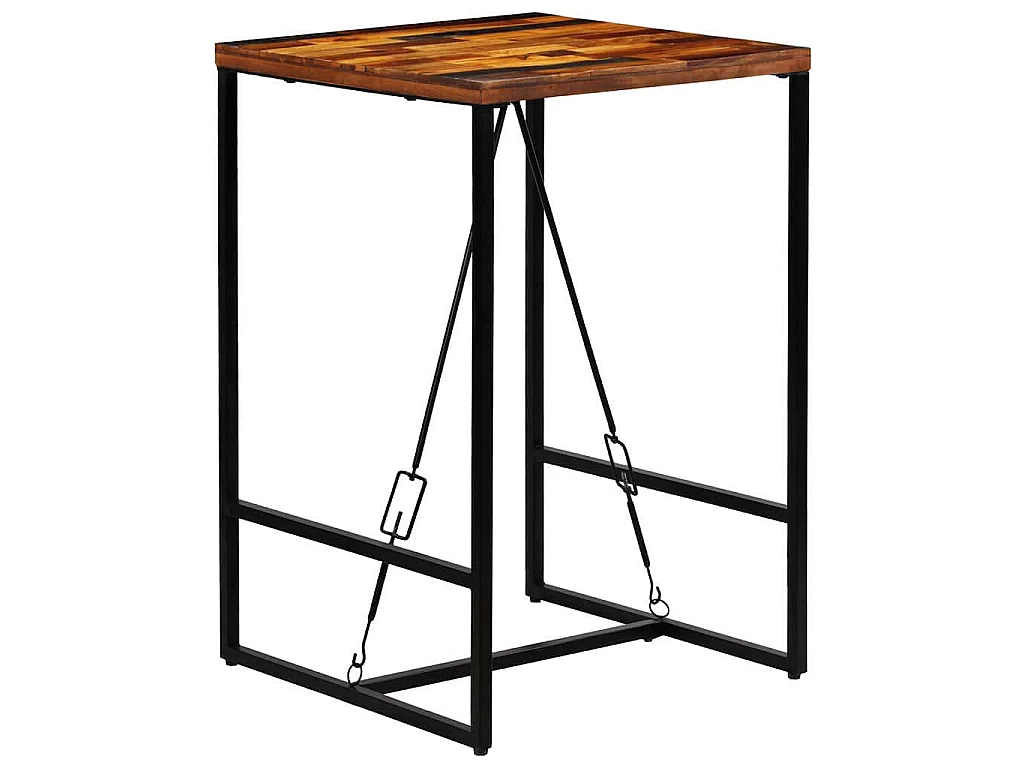 Mesa de bar em madeira recuperada maciça 70x70x106 cm