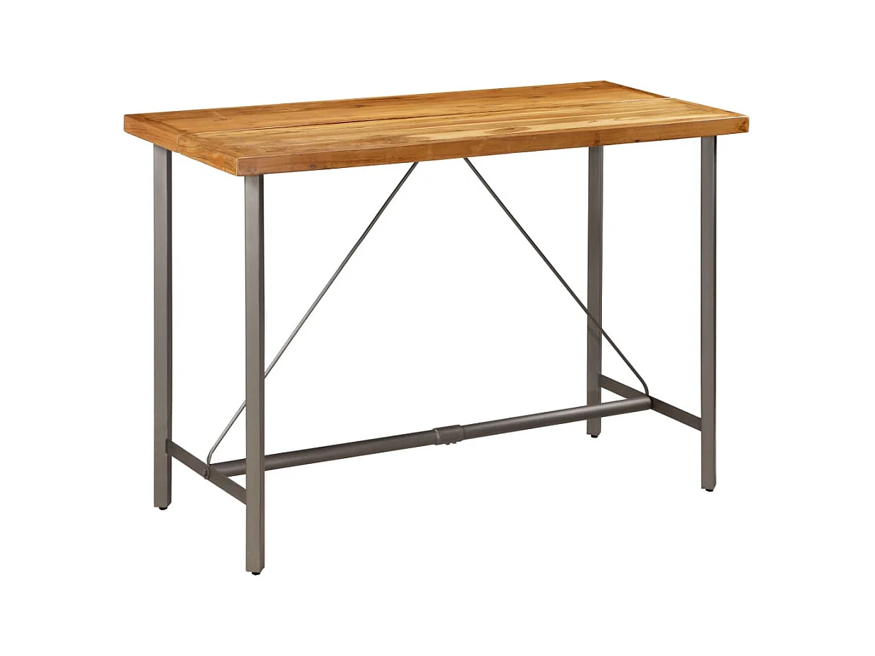 Table de bar Teck recyclé massif 150x70x106 cm