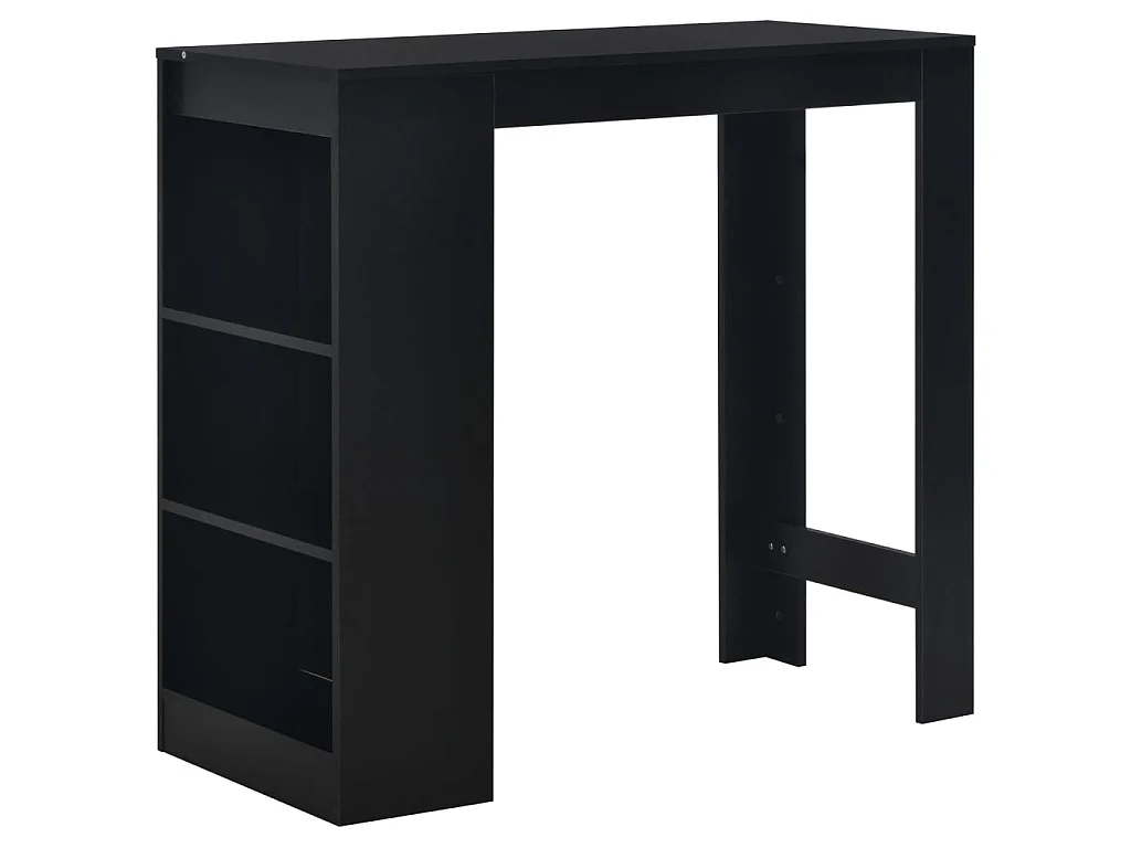 Table de bar avec étagère Noir 110x50x103 cm