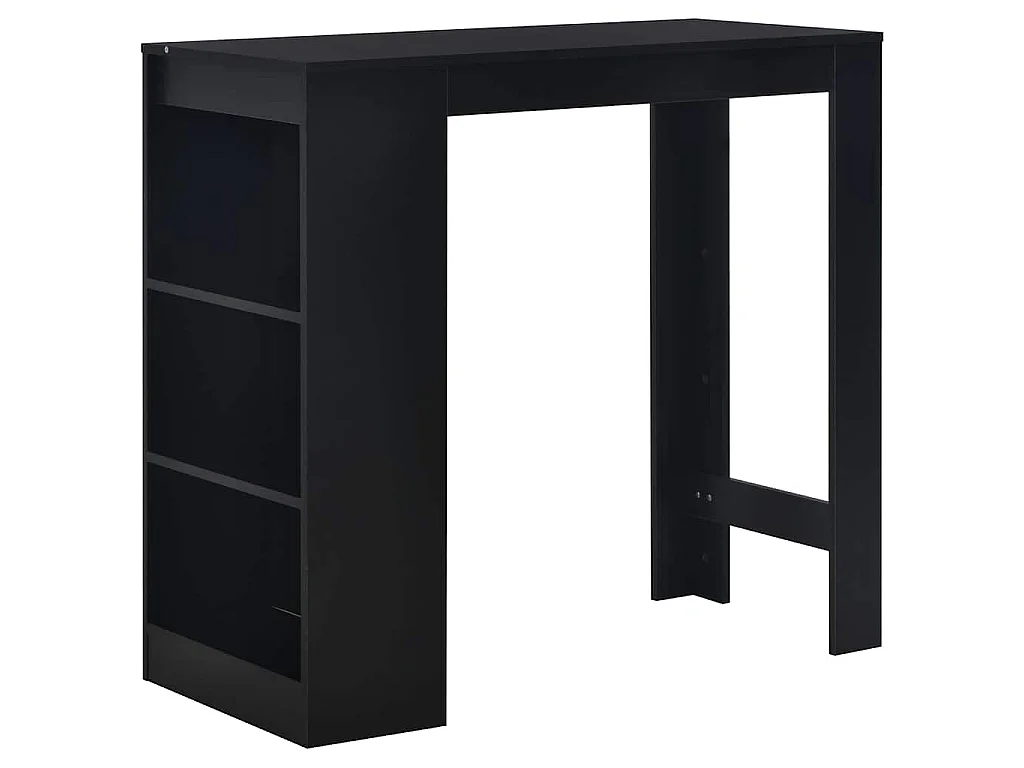 Table de bar avec étagère Noir 110x50x103 cm