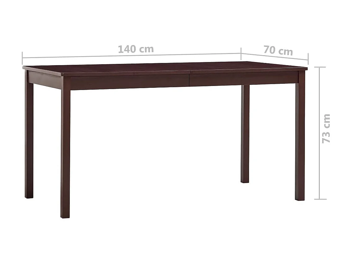 Table à manger Marron foncé 140x70x73 cm Bois de pin
