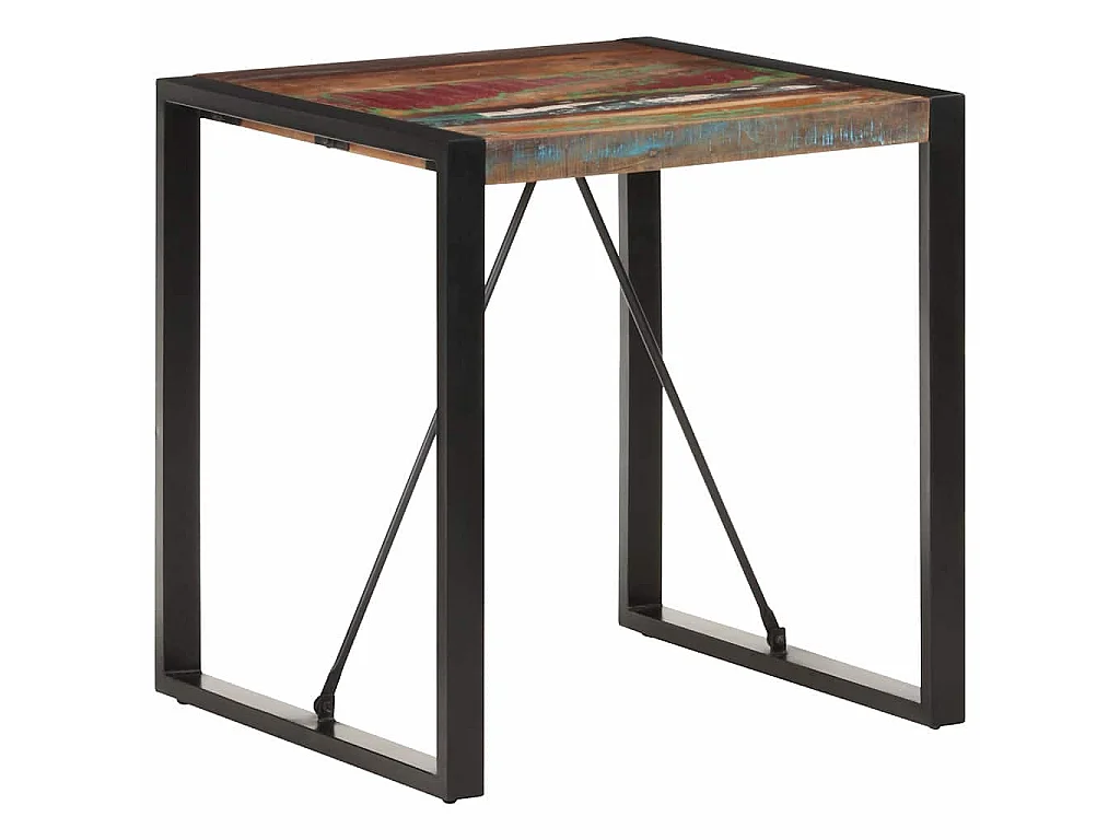 Table à manger 70x70x75 cm Bois de récupération massif