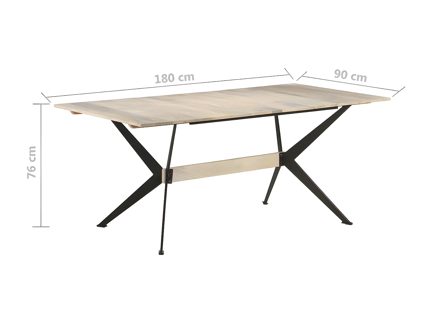 Table à manger 180x90x76 cm Bois de manguier massif