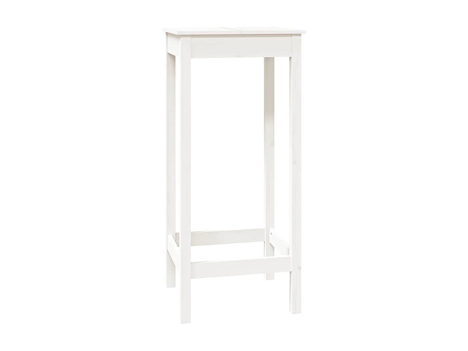 Table de bar blanc 50x50x110 cm bois massif de pin