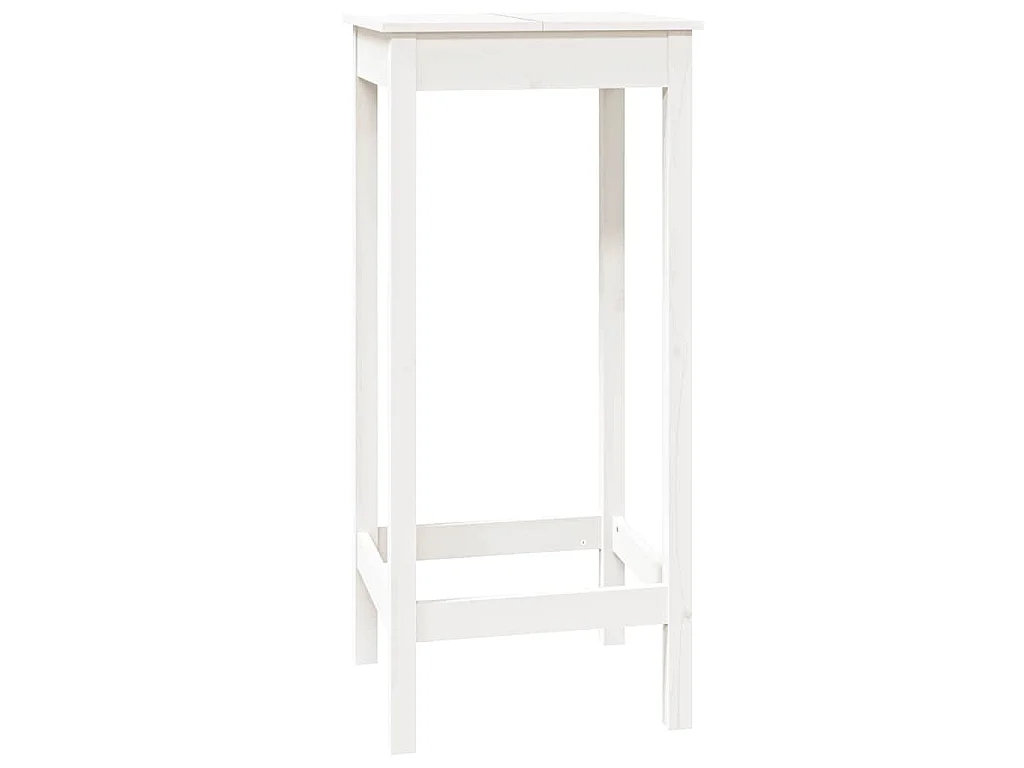 Table de bar blanc 50x50x110 cm bois massif de pin