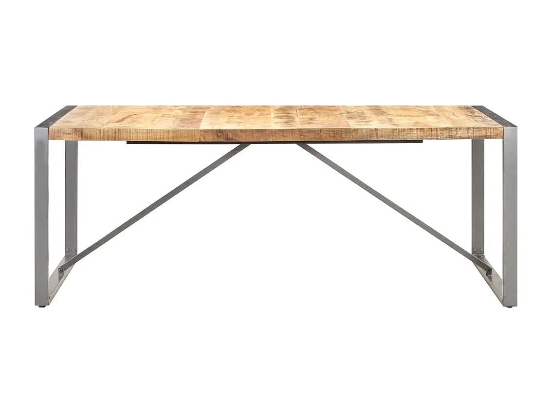 Tavolo da Pranzo 200x100x75cm in Legno Massello di Mango Grezzo