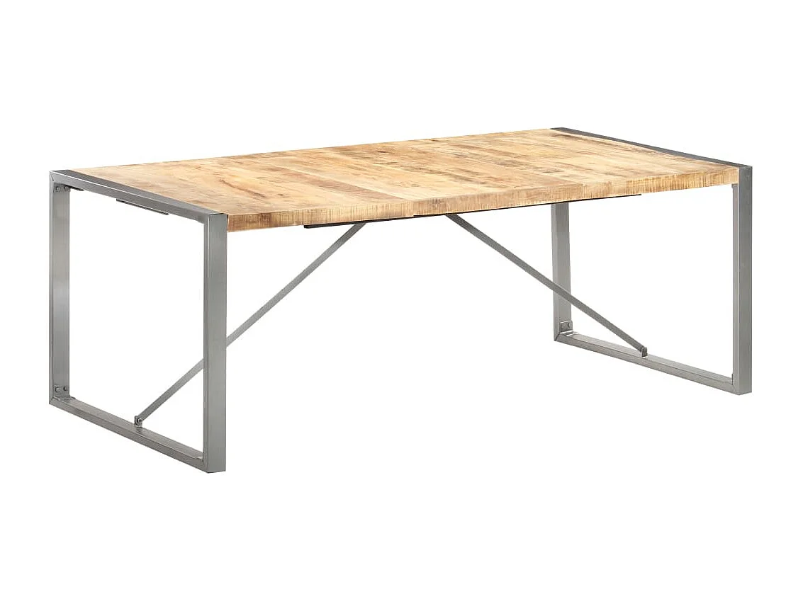 Tavolo da Pranzo 200x100x75cm in Legno Massello di Mango Grezzo