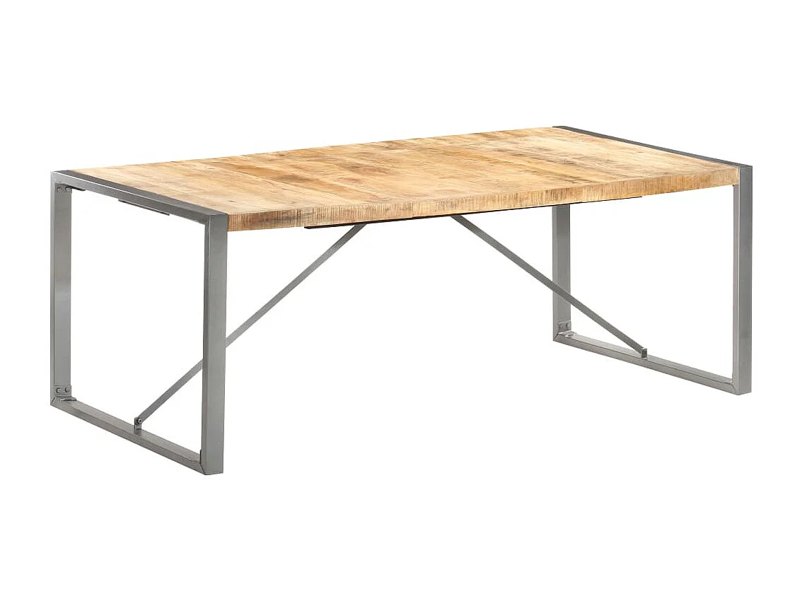 Tavolo da Pranzo 200x100x75cm in Legno Massello di Mango Grezzo