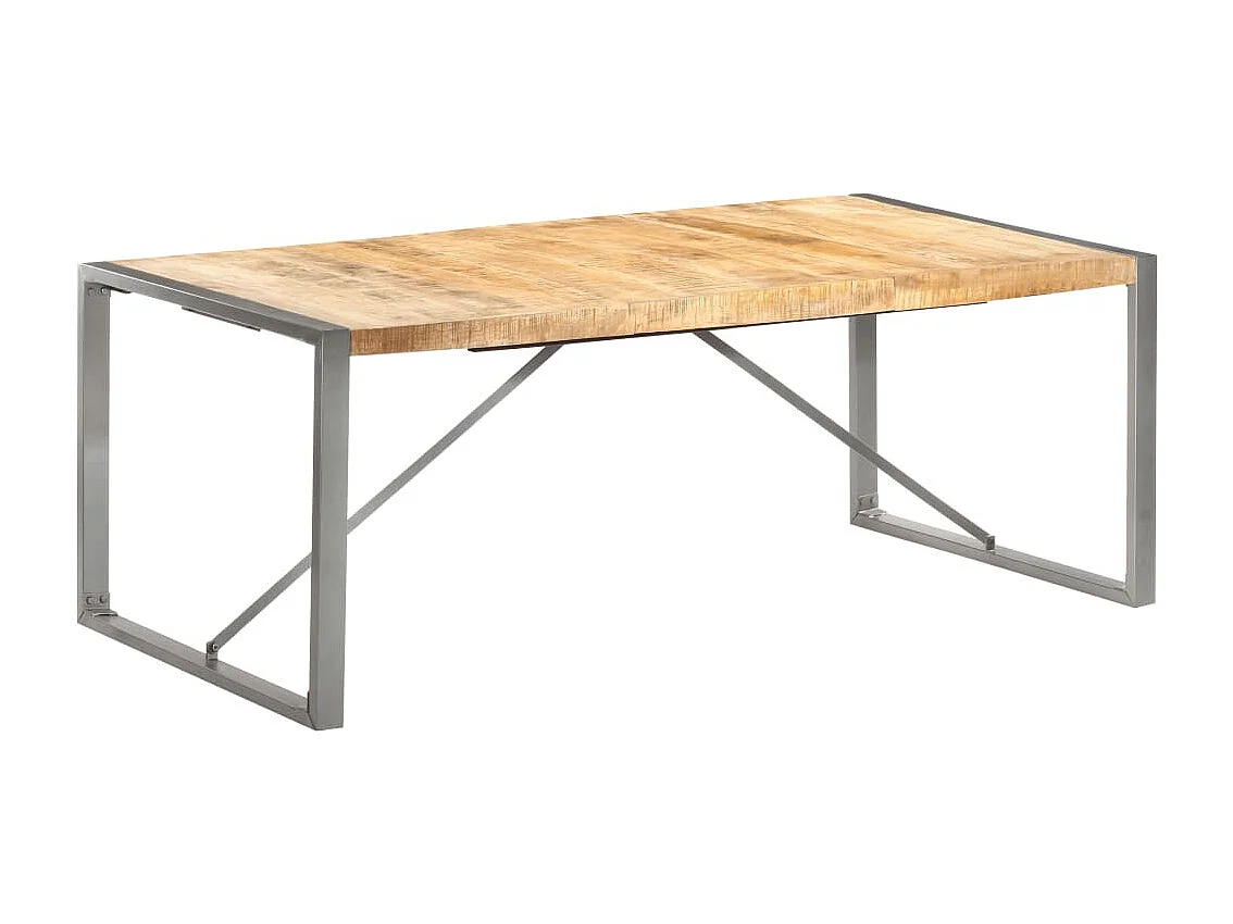 Tavolo da Pranzo 200x100x75cm in Legno Massello di Mango Grezzo