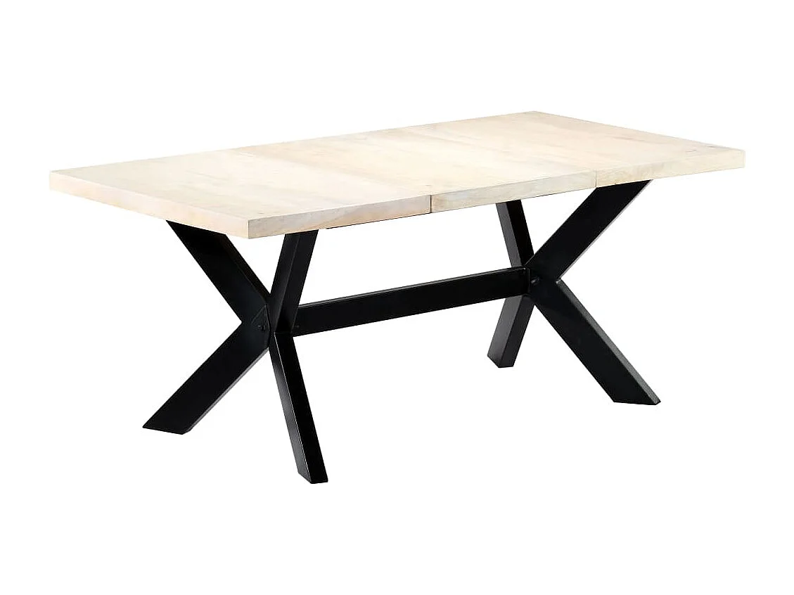 Table à dîner Blanc 180x90x75 cm Bois de manguier massif