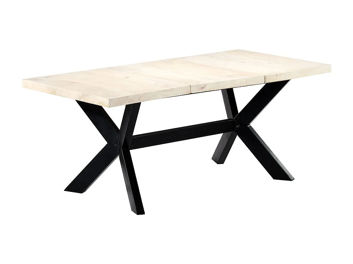 Table à dîner Blanc 180x90x75 cm Bois de manguier massif