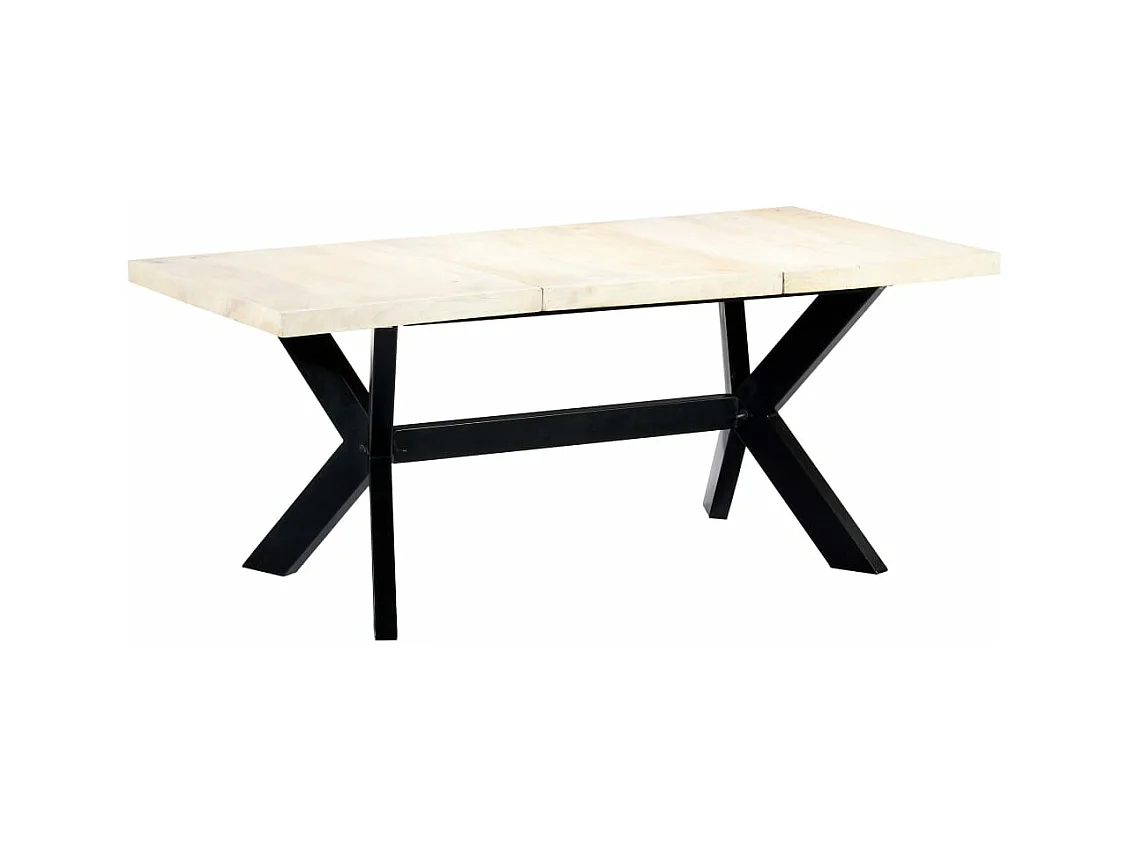 Table à dîner Blanc 180x90x75 cm Bois de manguier massif