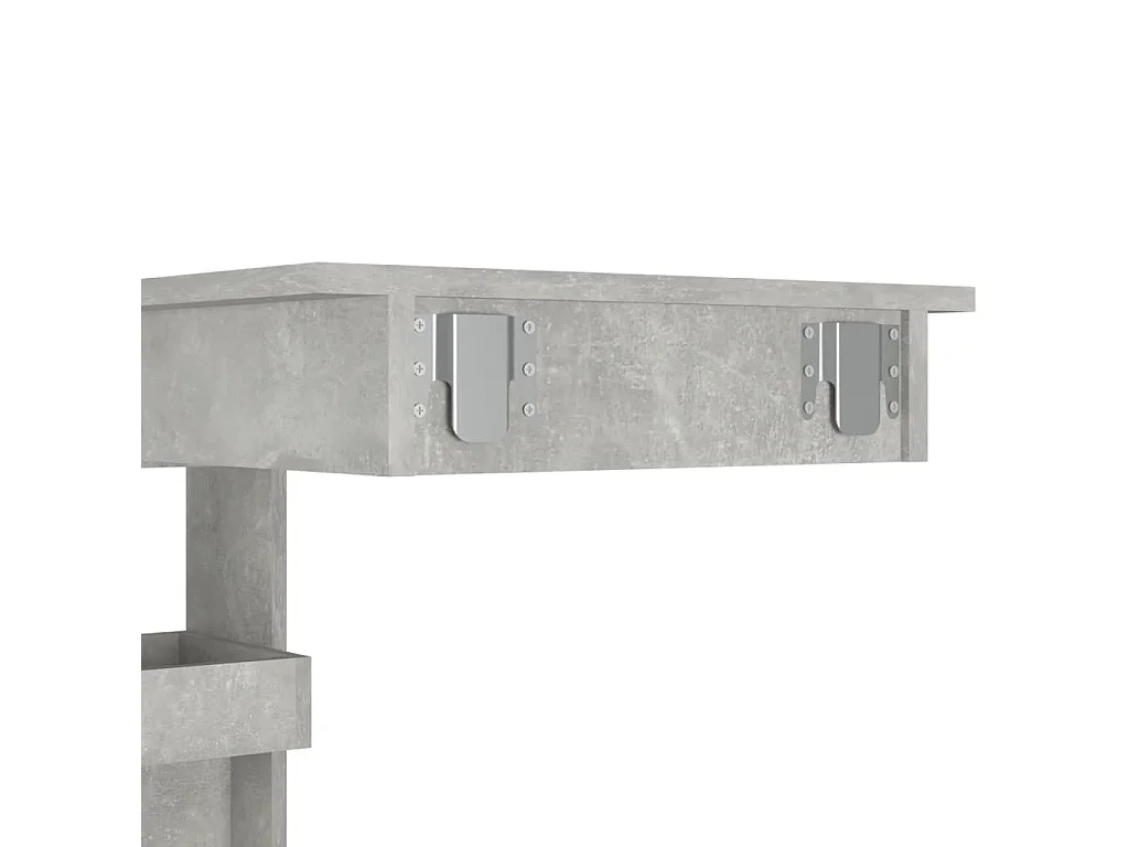 Bancone da Muro Grigio Cemento 102x45x103,5 cm Legno Compensato