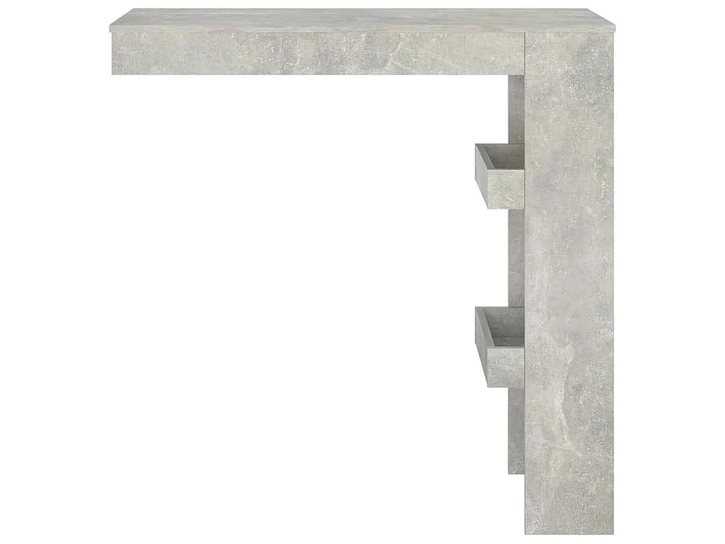 Table de bar murale Gris Béton 102x45x103,5cm Bois d'ingénierie