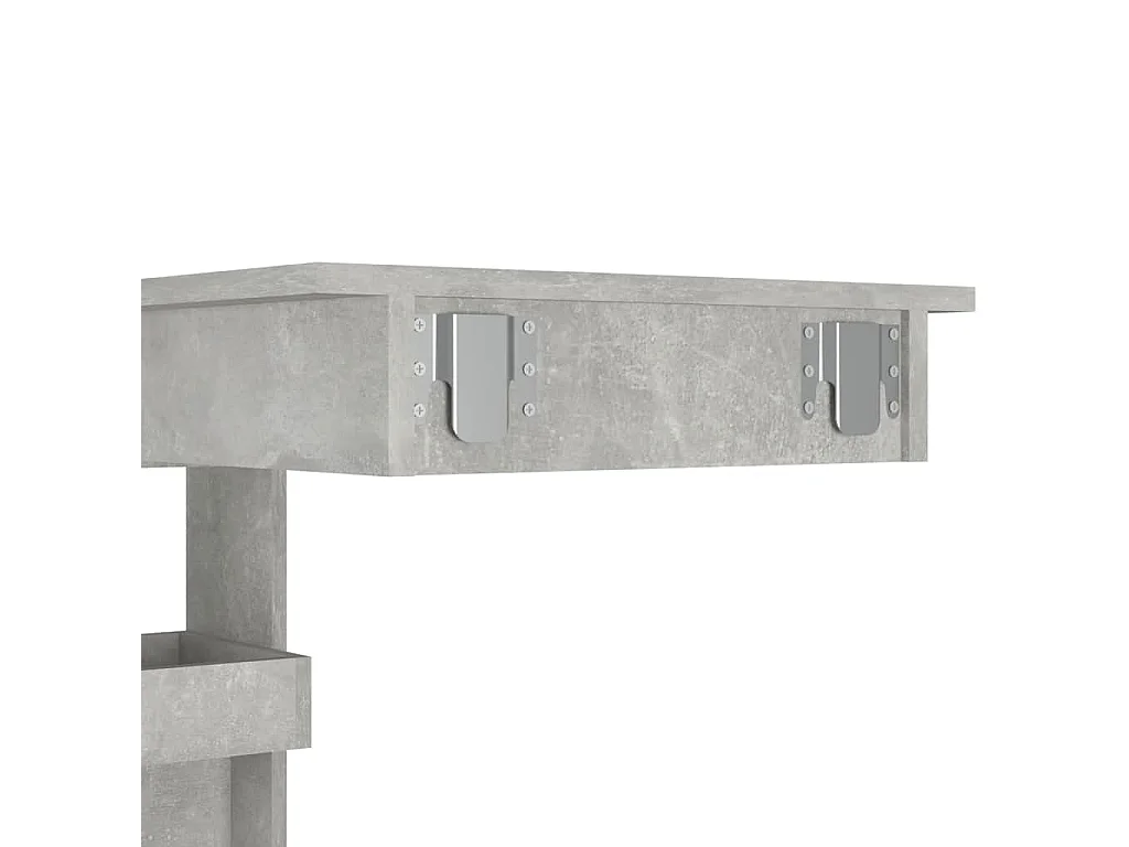 Table de bar murale Gris Béton 102x45x103,5cm Bois d'ingénierie
