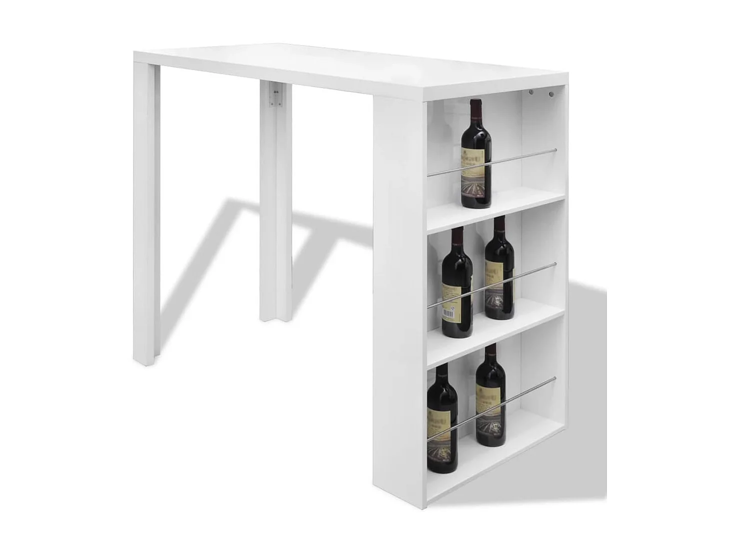 Tavolo da Bar in MDF con Portavini Bianco Lucido