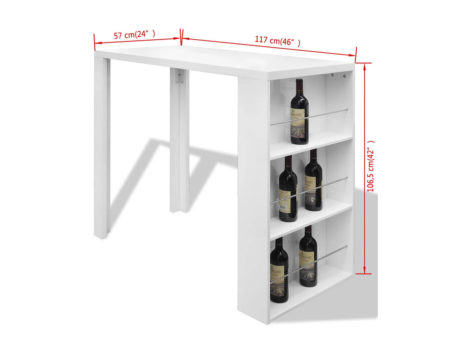 Tavolo da Bar in MDF con Portavini Bianco Lucido