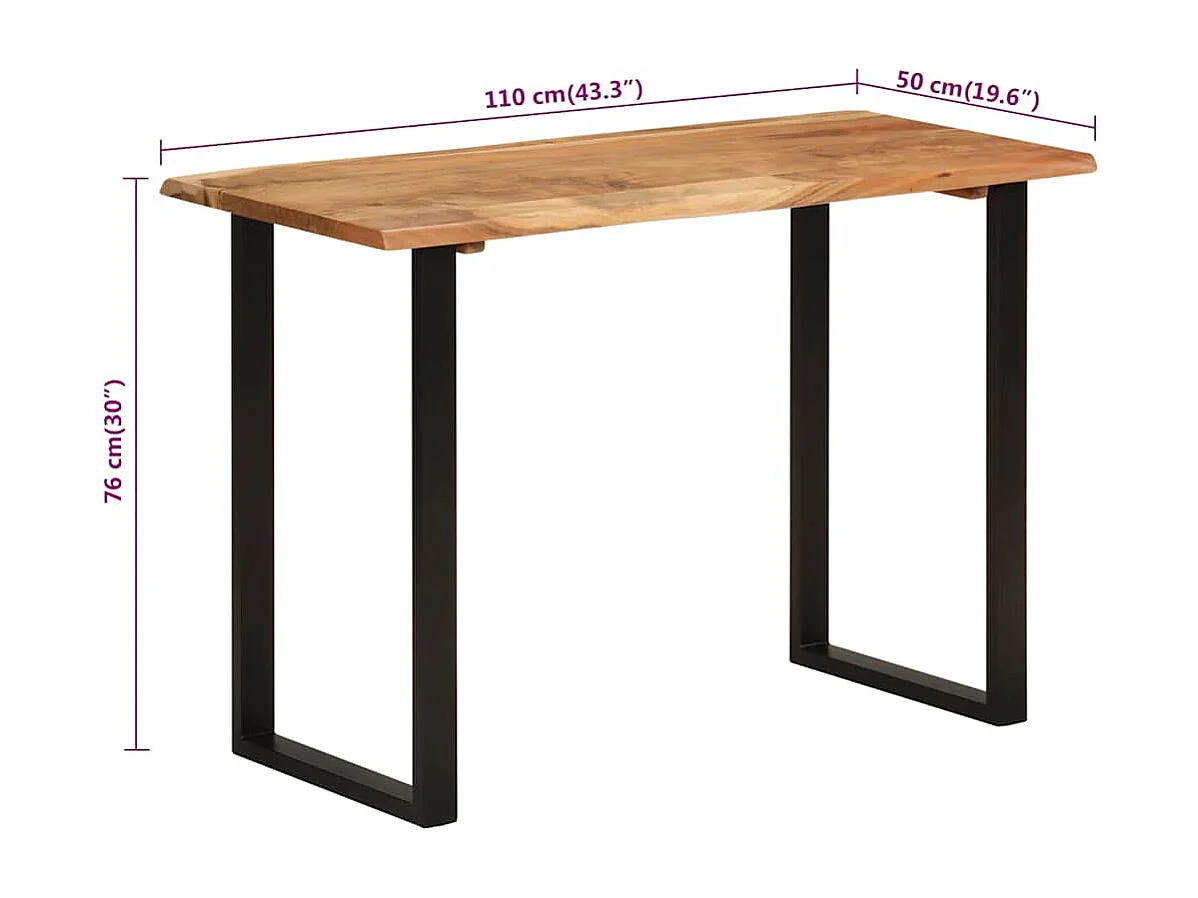 Table à dîner 110x50x76 cm Bois d'acacia solide