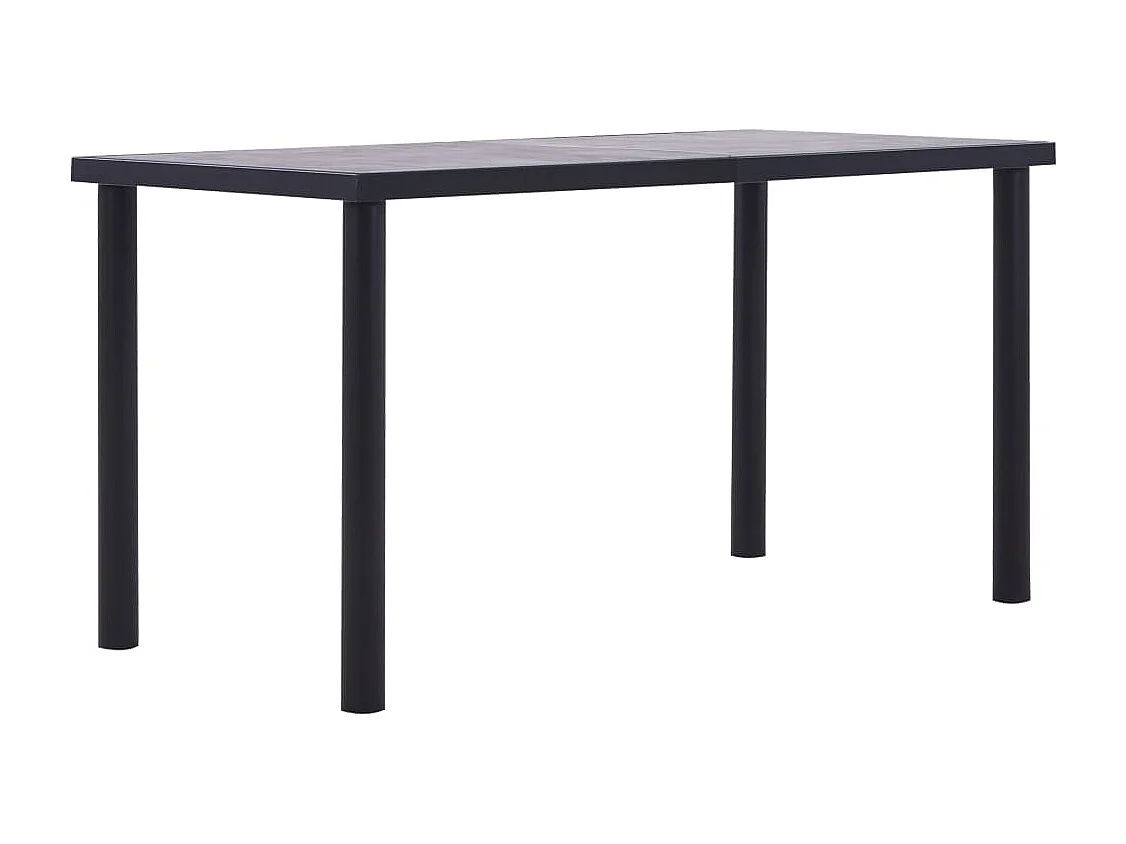 Table à manger Noir et gris béton 140x70x75 cm MDF