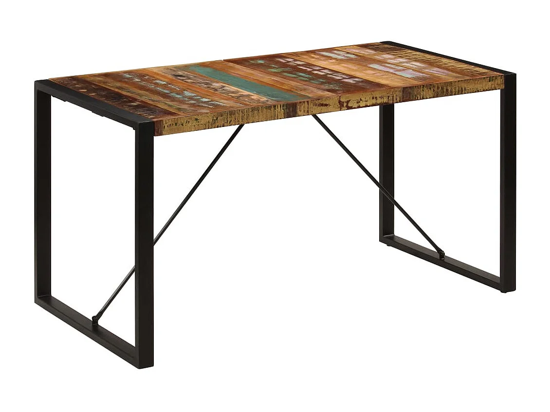 Tavolo da Pranzo 140x70x75 cm in Legno Massello di Recupero