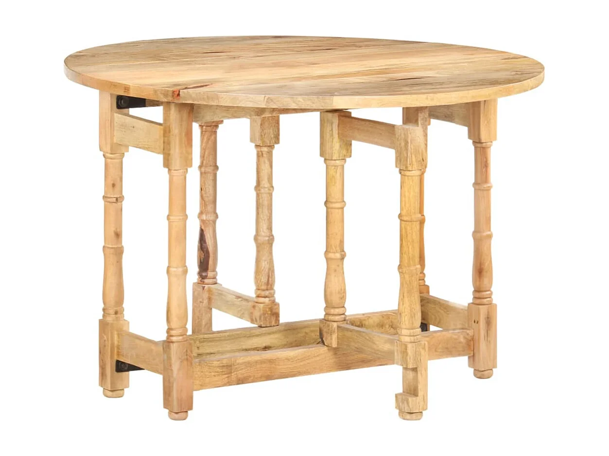 Mesa de jantar redonda 110x76 cm madeira de mangueira maciça