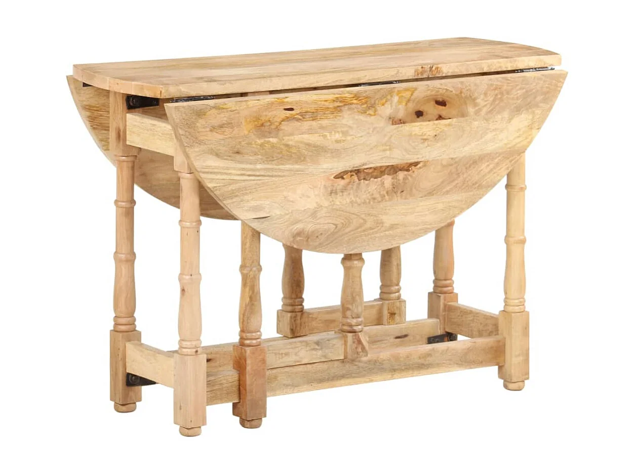 Mesa de jantar redonda 110x76 cm madeira de mangueira maciça