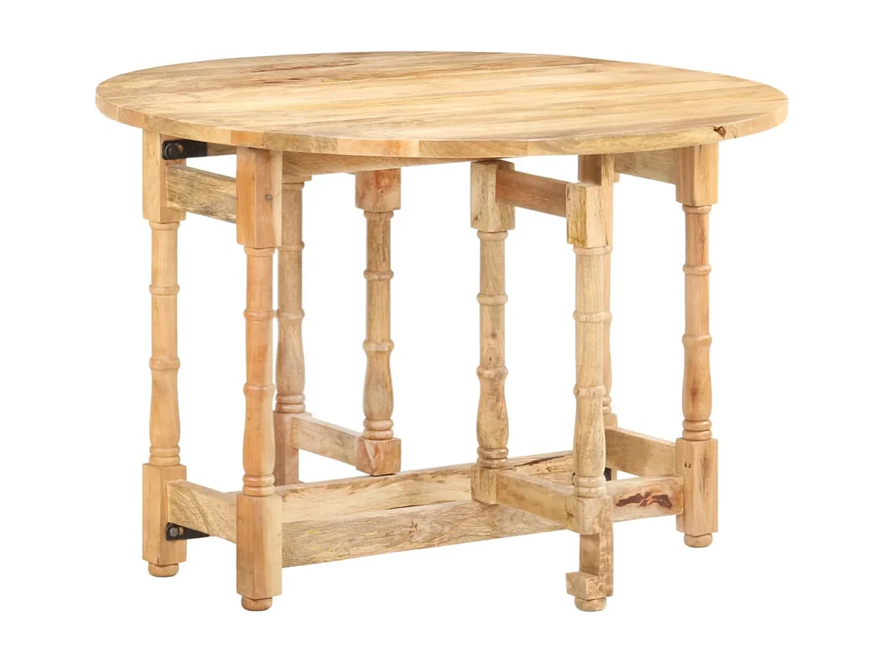 Mesa de jantar redonda 110x76 cm madeira de mangueira maciça