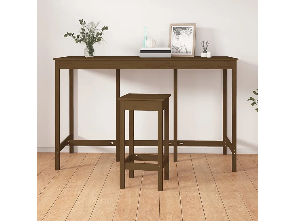 Table de bar Marron miel 180x80x110 cm Bois massif de pin