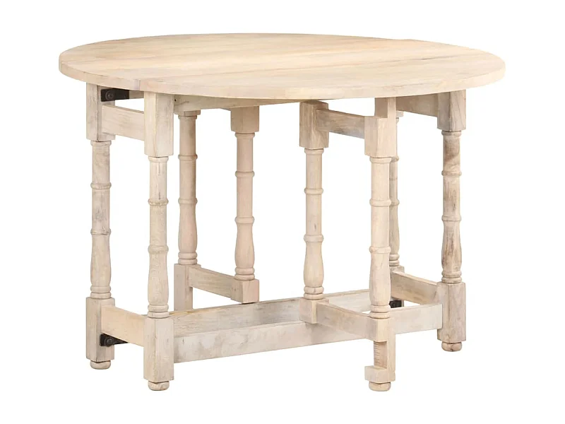 Mesa de jantar redonda 110x76 cm madeira de mangueira maciça