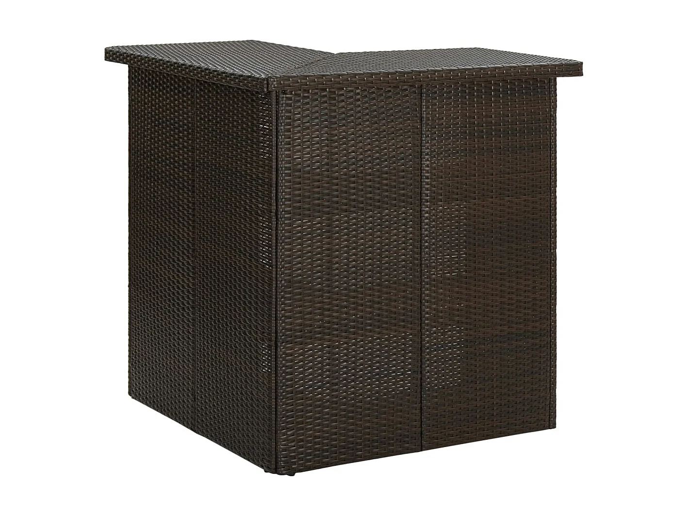 Table d'angle de bar Marron 100x50x105 cm Résine tressée