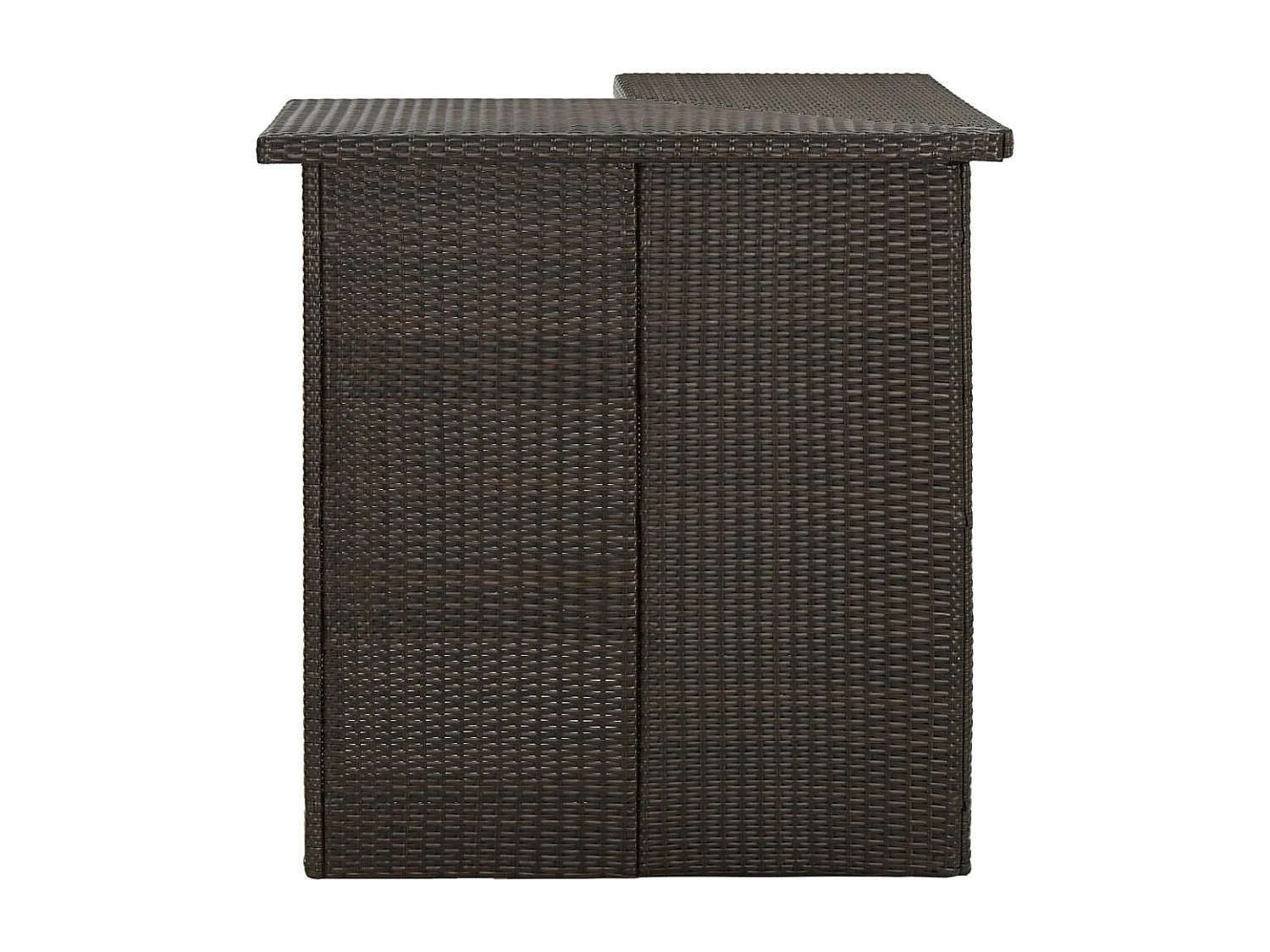 Table d'angle de bar Marron 100x50x105 cm Résine tressée