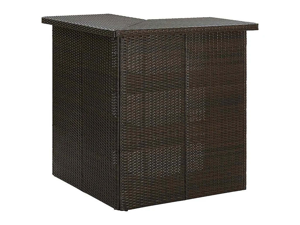 Table d'angle de bar Marron 100x50x105 cm Résine tressée