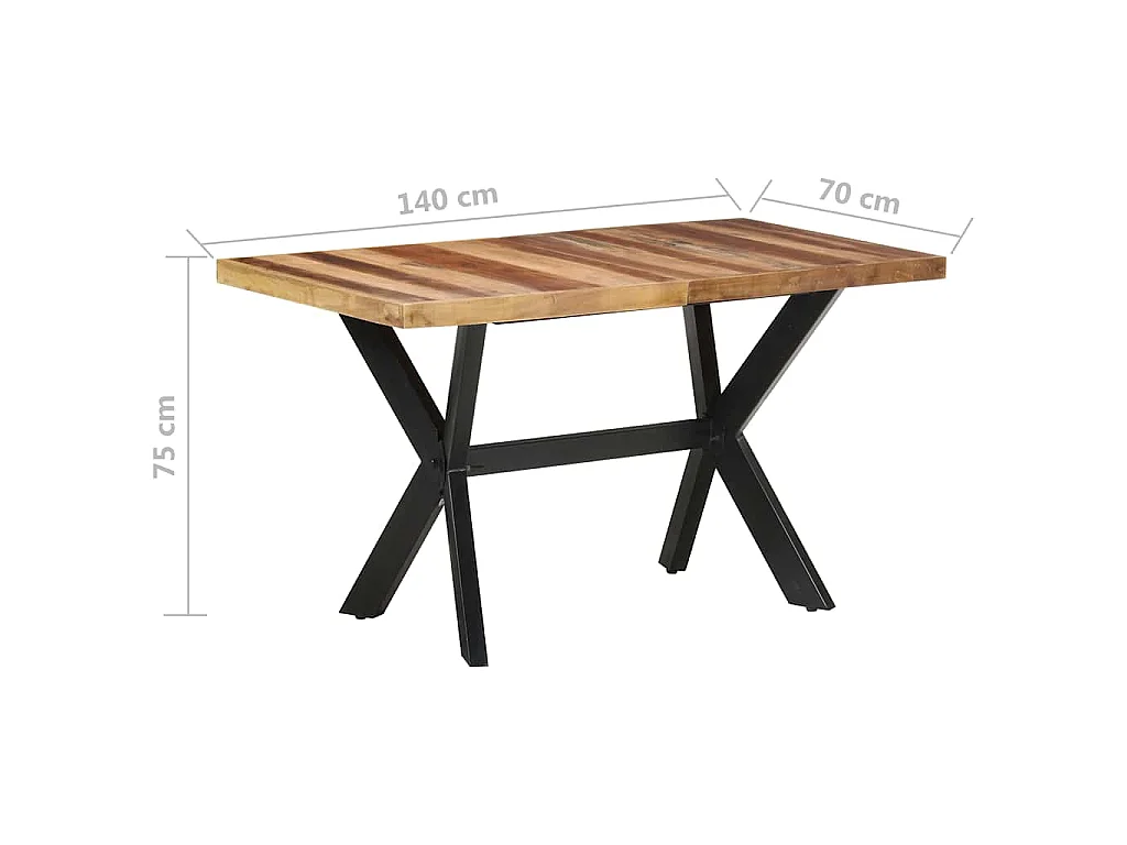 Table de salle à manger 140x70x75 cm Bois avec finition miel